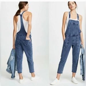 Z SUPPLY stripe blue denim overalls